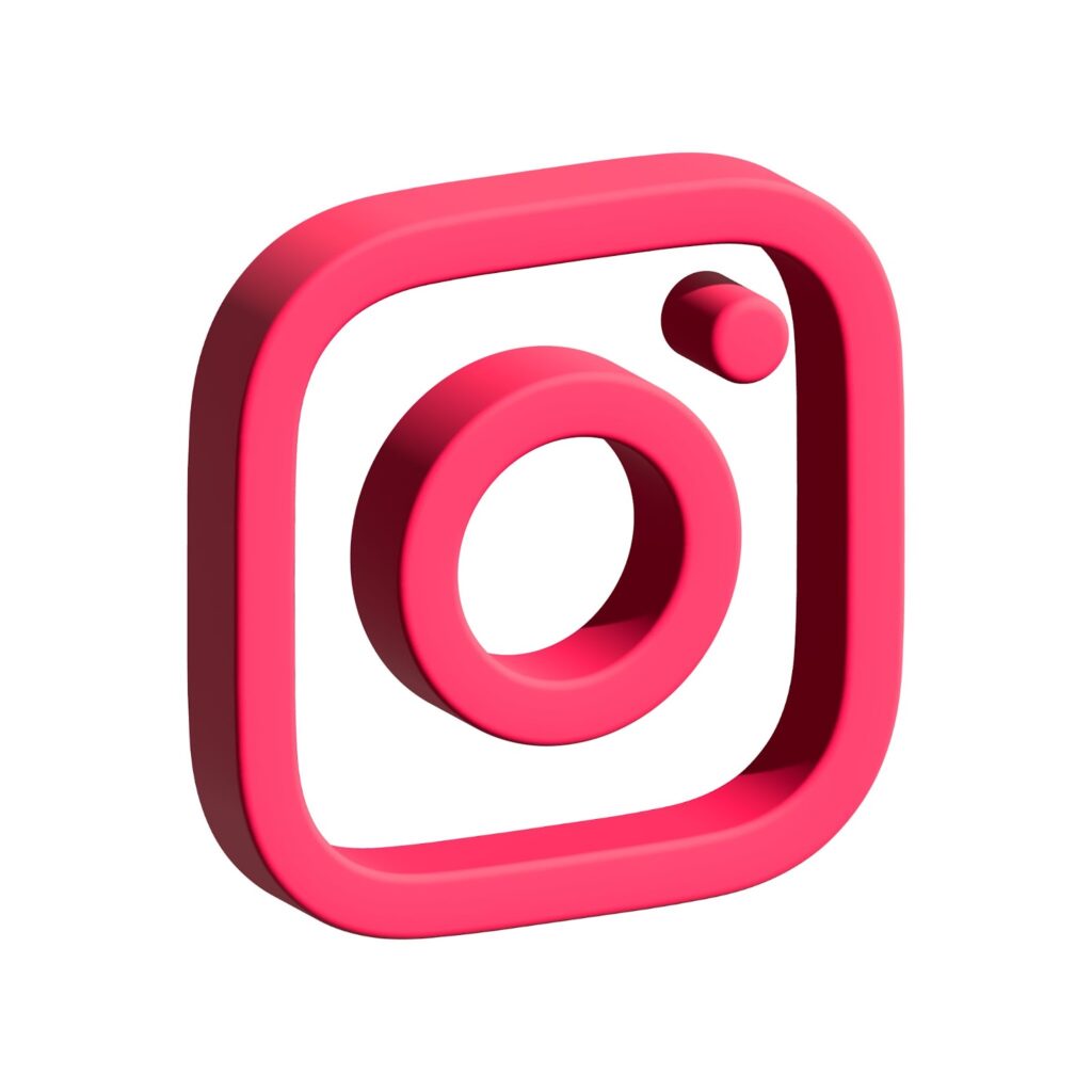 3d realistic isolated isometric instagram icon